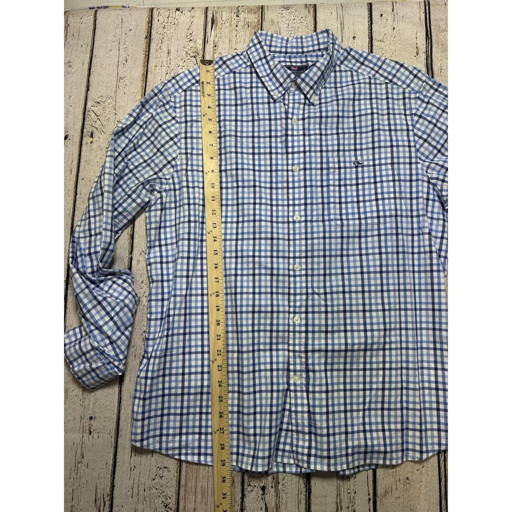 Vineyard‎ Vines Shirt Mens XL Blue Check L/S Stretch Poplin Twill Button Down - Picture 6 of 7